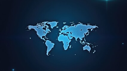 Global map rendered as interconnected points.