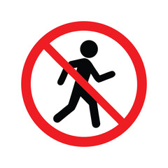 No Entry sign vector icon in flat minimalist style, great for traffic control and road safety campaigns. No Entry sign silhouette vector icon illustration clip art on white background minimalist flat