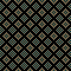 diamonds from hand drawn squares. vector seamless pattern. decorative art. black, blue, gold, silver repetitive background. geometric fabric swatch. wrapping paper. design template for textile, linen