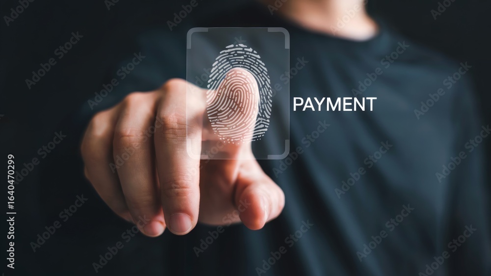 Poster securely authorize transactions with advanced fingerprint recognition technology for seamless digita