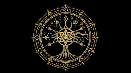 Kabbalah symbol. Sephirot and tree of life sign vector illustration