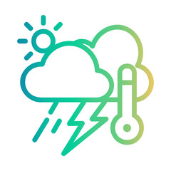 climate change Line Gradient Icon