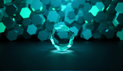 A blue diamond sitting on top of a table.