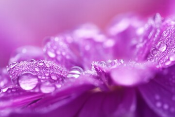 Close-up of vibrant purple flower petals with water droplets