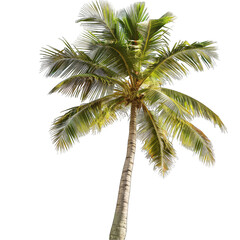 Tropical palm tree against black background
