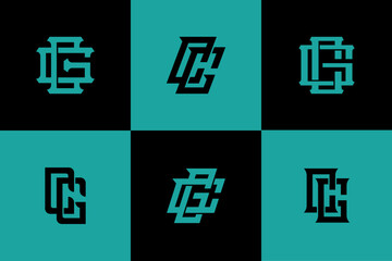 Fototapeta premium Monogram collection letter cg or gc with interlock, modern style good for clothing brand