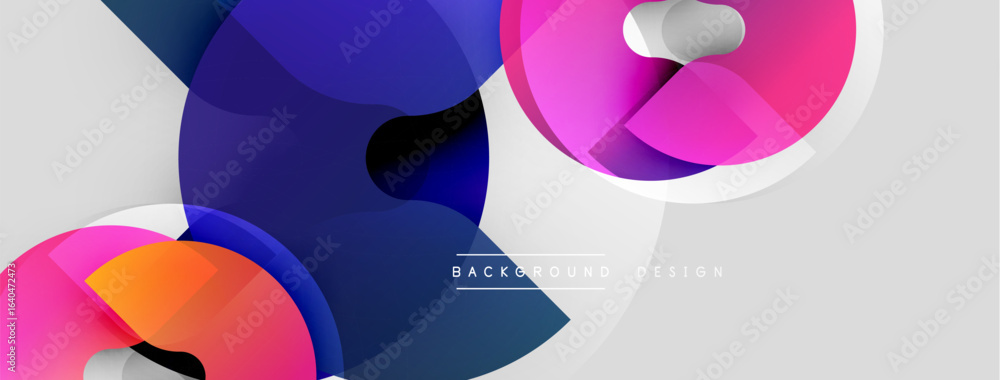 Aufkleber abstract shapes overlap, creating dynamic colorful composition. modern design features gradients, cu