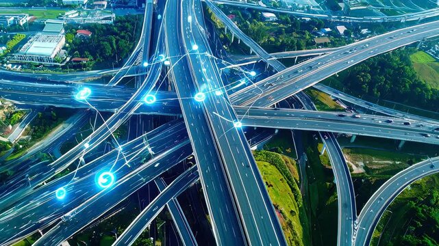 高速道路ジャンクション・交通とテクノロジー　イメージ