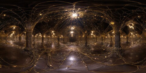 Panoramic hdr 360-degree lighted hall interior