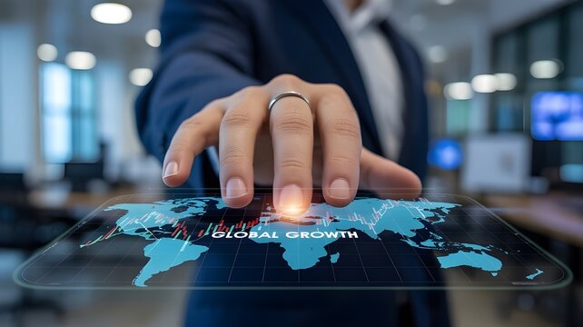 Innovative Digital Business Growth Strategy with Futuristic Technology Interface