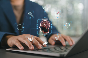 AI agent supporting business processes with automation technology. Generative artificial...