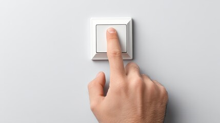 Illuminating the room, a finger's touch on the light switch finger