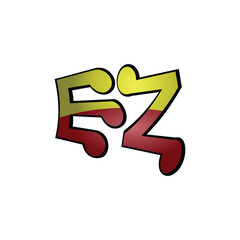EZ E Z Letter Logo Design. Creative Abstract Icon Modern Letters Vector Illustration