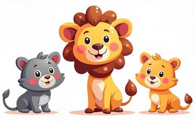 Big vector cartoon animal set. High quality