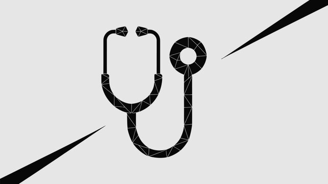 Modern stethoscope graphic symbolizing medical care and health diagnosis, perfect for healthcare campaigns and wellness content.