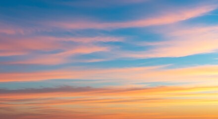 Fototapeta premium Colorful Sunset Sky with Pink Orange Blue Clouds Over Horizon