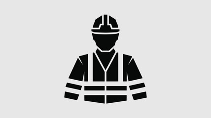 Professional construction worker safety gear icon representing industry labor and skilled tradespeople ready for demanding site operations and secure work environments.