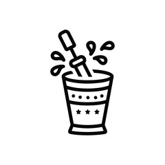 Black line icon for holi