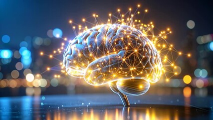 Brain connections cityscape - Powered by Adobe