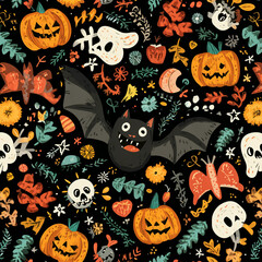 halloween seamless pattern