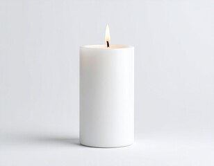 Tall Lit Candle