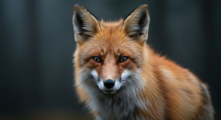 Fototapeta premium Close Up Of A Cat Facing Away With Pointed Ears And Fluffy Fur