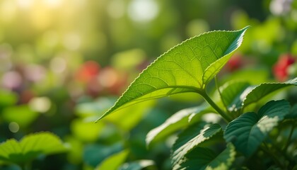 Fresh Green Leaf in Summer Garden for Nature, Ecology, and Spring Season Background Designs