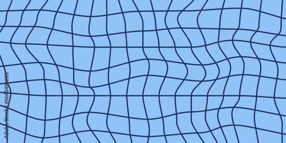 Aufkleber twisted checkered linear background. abstract vector pattern. blue colors. retro wavy checkerboard