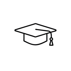 Minimalist Graduation Cap Icon Design for Education Academic Achievement and Graduation Ceremony