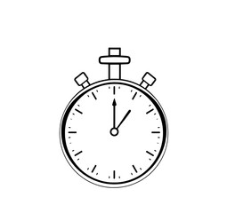 black stopwatch isolated on white