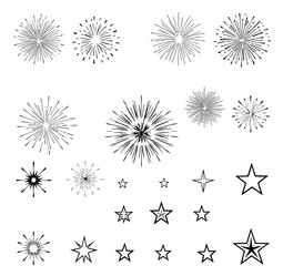 set of vector snowflakes