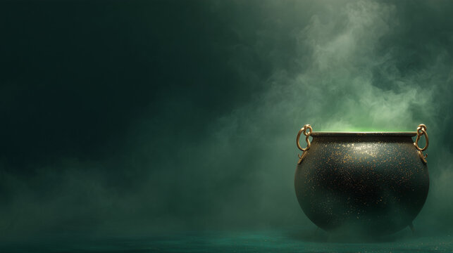 cauldron with green potion steam