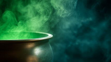 cauldron with green potion steam
