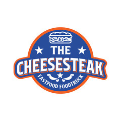 Fastfood Foodtruck Cheesesteak Beef Sandwich Junkfood Restaurant Street Food Logo Template Vector