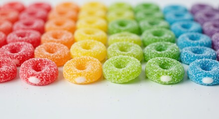 Rainbow ring shaped candies