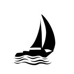 ship silhouette icon at sea