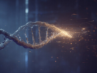 DNA Genetics Helix Visualization Illuminated Molecule Structure Science Research Biology Technology Laboratory Evolution Molecular Pattern 