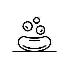 Black line icon for soap