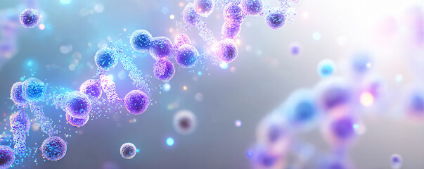 Molecular Chemistry Microscopy DNA Structure Biology Genetics Research Colorful Cells Pattern Bacteria Virus Energy Technology Interaction 