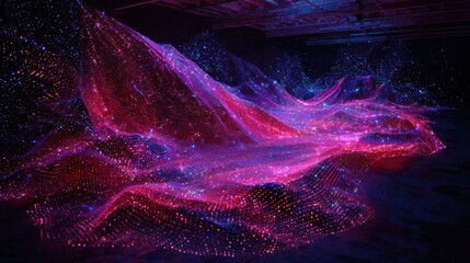 Infinite reflections and glowing lines merge into a seamless horizon in a boundless digital realm.