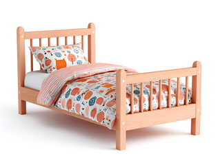 Wooden single bed with colorful animal print bedding a cozy kids room essential
