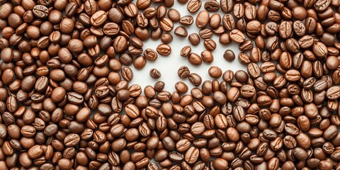 Fototapeta premium Rich brown coffee beans seamlessly tiled, creating a full-frame texture, latte, caffeine