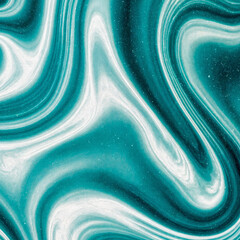 Fluid Teal and White Marble Swirl Background