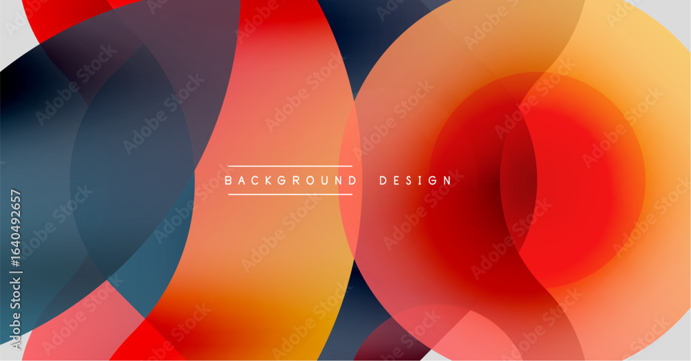 Poster abstract fluid shapes overlap, creating vibrant color gradients. modern design elements suggest dyna