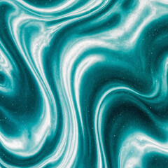 Fluid Teal and White Marble Swirl Background