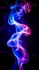 Naklejka premium The wispy smoke pattern, resembling ink in water, rises gently against a black background, adding a delicate and ethereal quality to the image.