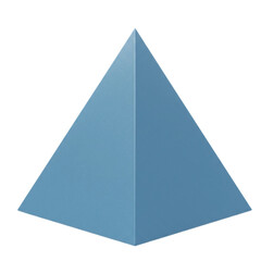 Fototapeta premium A simple geometric blue pyramid shape with sharp edges and smooth surfaces isolated on transparent background