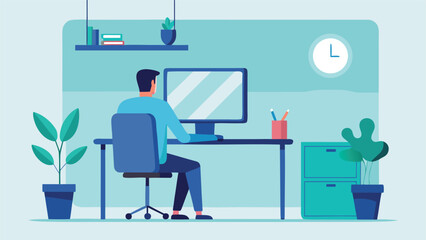 Minimalist Modern Office Space Illustration