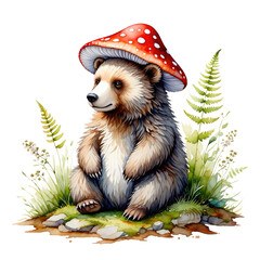 A cute wild hedgehog, a young mammal with spiky fur, is isolated in a forest