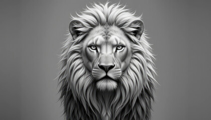 Fototapeta premium Head of a majestic male lion with a powerful mane, a stunning portrait of a wild king
